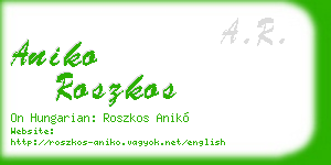 aniko roszkos business card