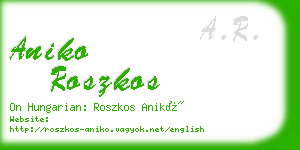 aniko roszkos business card